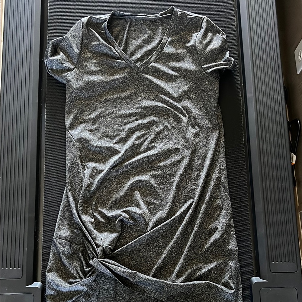 Gray V-Neck Women's Dress